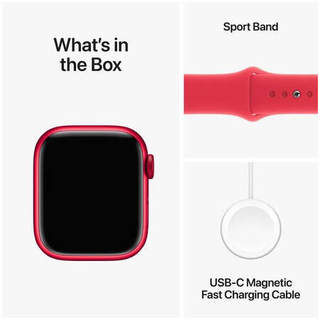 Smartwatch Apple Watch S9 Cellular 41mm RED Aluminium Case cu RED Sport Band - M/L