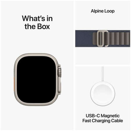 Smartwatch Apple Watch Ultra2 Cellular 49mm Titanium Case cu Blue Alpine Loop - Large