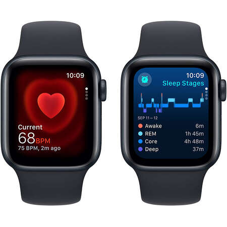 Smartwatch Apple Watch SE2 v2 GPS 40mm Midnight Aluminium Case cu Midnight Sport Band - M/L