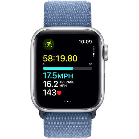 Smartwatch Apple Watch SE2 v2 Cellular 40mm Silver Aluminium Case cu Winter Blue Sport Loop