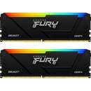Memorie Kingston Fury Beast RGB 32GB (2x16GB) DDR4 2666MHz Dual Channel Kit