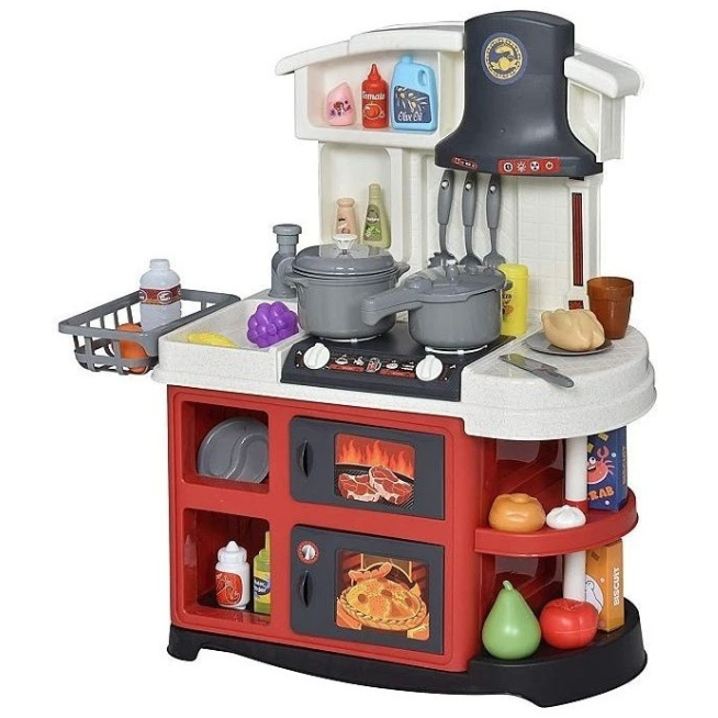 Bucatarie Copii Abur Rece Robinet Pompa Apa Accesorii Gatit si Alimente 61x56x25.5cm 3Ani