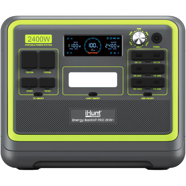Power Station Portabil iHunt Energy BackUp PRO 2KW+ Gri/Verde Neon
