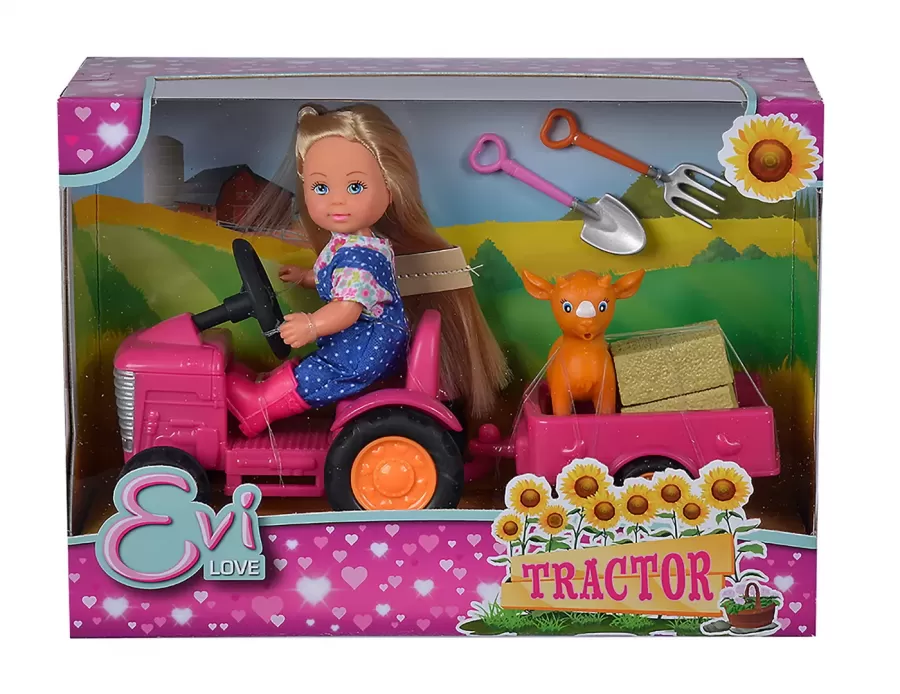 Papusa Simba Evi love cu tractor