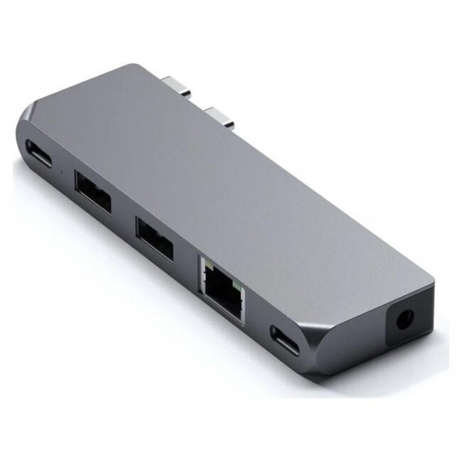 Docking Station Pro Hub mini USB-C do MacBook 2xUSB-C 2x USB-A Ethernetn jack port