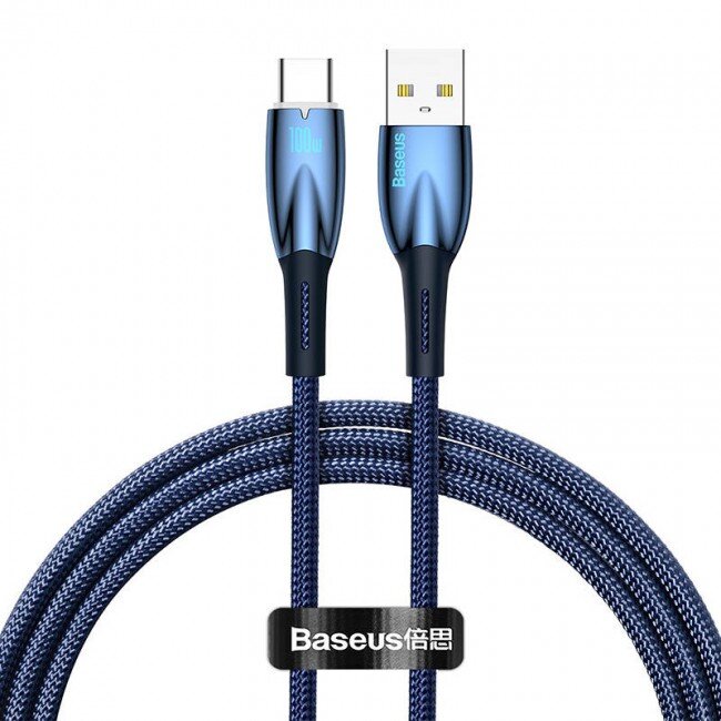 Cablu Date/Incarcare Glimmer USB - USB-C 100W 1m Albastru