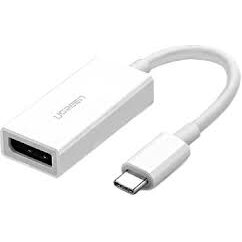 Cablu Video Ugreen USB Type-C Tata La DisplayPort Mama 10 cm Rezoluție Maximă 4K UHD 3840 x 2160 La 60 Hz Alb
