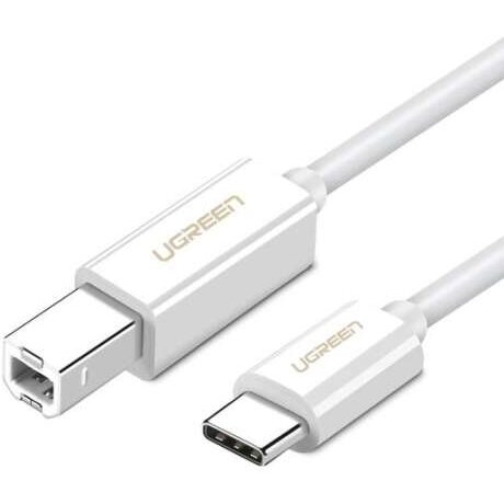 Cablu USB Ugreen Pentru Imprimanta USB Type-C Tata La USB 2.0 Type-B Tata 1.5m Alb