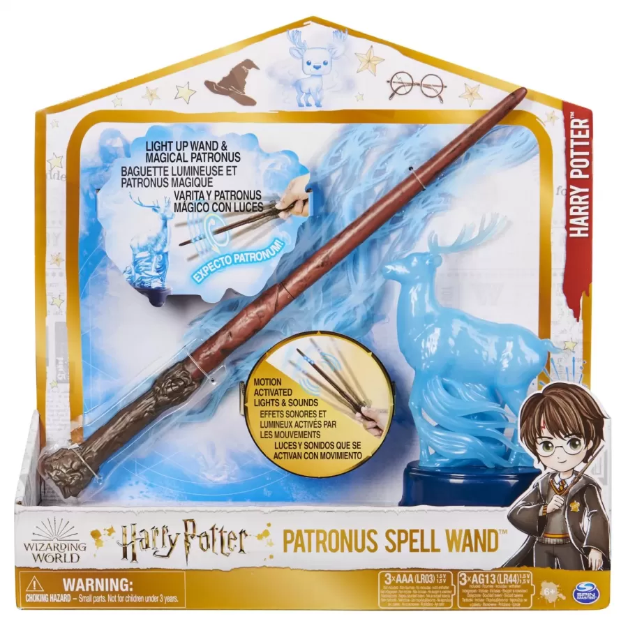 Set Spin Master Bagheta Magică a lui Harry Potter și Figurina Patronus Cerb Varsta 6 Ani+