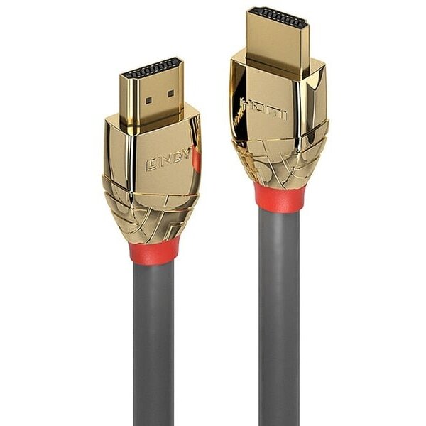 Cablu Lindy Viteza Mare 2x HDMI Male GoldL 5m Gri