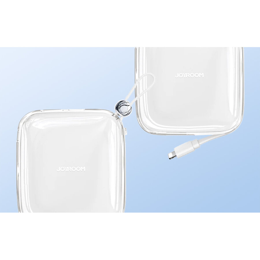 Acumulator extern Joyroom JR-L005 Jelly Powerbank, 12.5W, USB-C, USB, Cablu Lightning integrat, Alb — imaginea 4