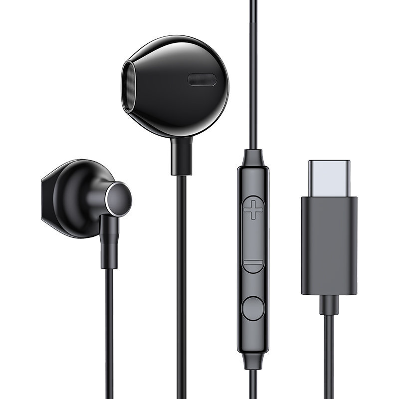 Casti JR-EC03, USB type C cu control si microfon, 1.2m, Negru
