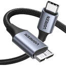 Cablu hard disk de la USB C la Micro USB B 3.0 5Gbps, 3A,  US565, 2m, Gri