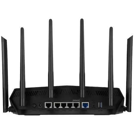 Router Wireless Gaming ASUS TUF-AX6000 WiFi 6  Dual-Band Quad-Core 2.0GHz CPU 256MB/512MB AiProtection Pro AiMesh  Negru