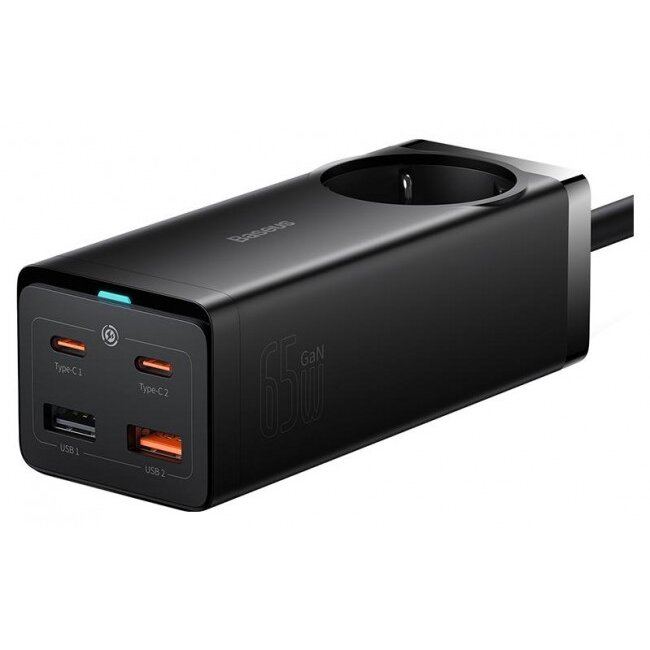 Incarcator GaN3 Pro 2x USB + 2x USB-C + AC 65W Negru