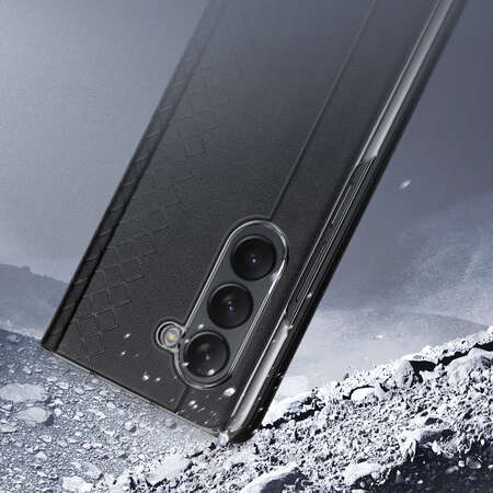 Husa DuxDucis Bril Leather compatibila cu Samsung Galaxy Z Fold 5 Black
