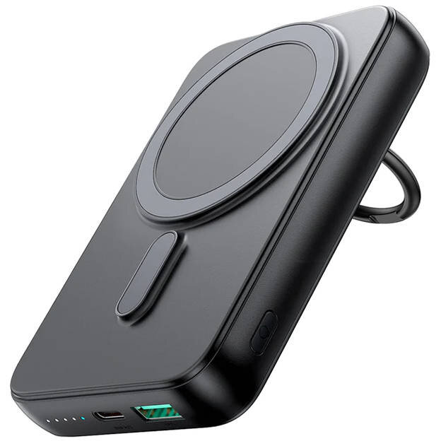 Acumulator extern JR-W050 Powerbank, 20W, 1xUSB, 1xUSB-C, Incarcare wireless, Negru