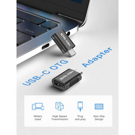 Adaptor OTG NEX TECH® USB-A 3.0 la Type-C, Negru