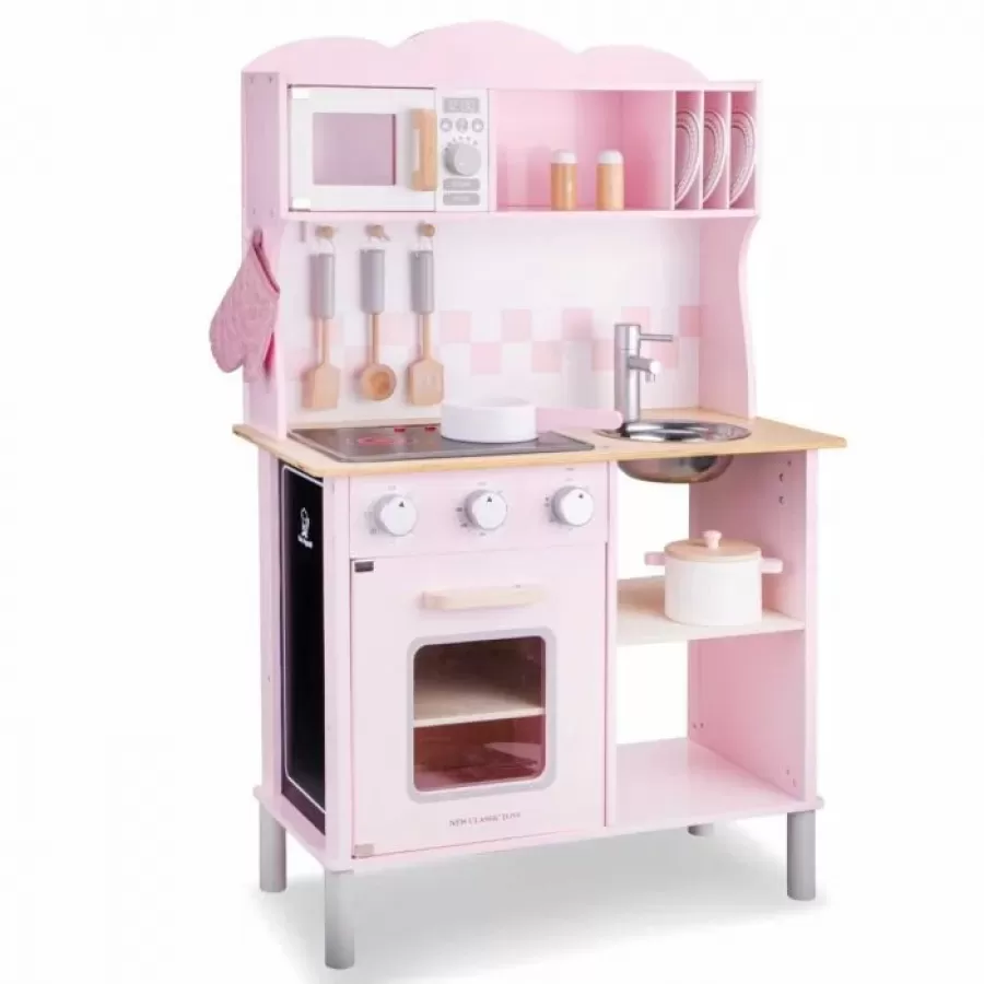 Jucărie New Classic Toys Bucătărie copii din lemn cu ustensile Bon appetit Modern Electric Cooking Roz