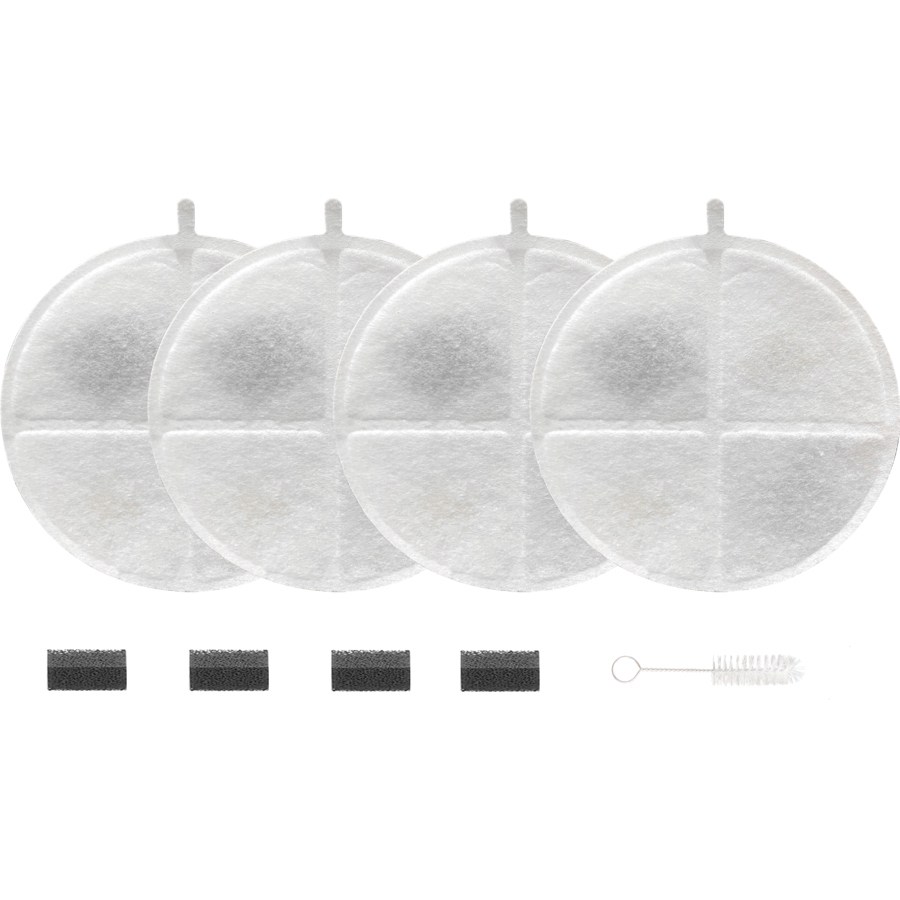 Set 4 filtre pentru dispenser apa automat NEX TECH® 4 filtre pompa apa si perie curatare, 5 straturi