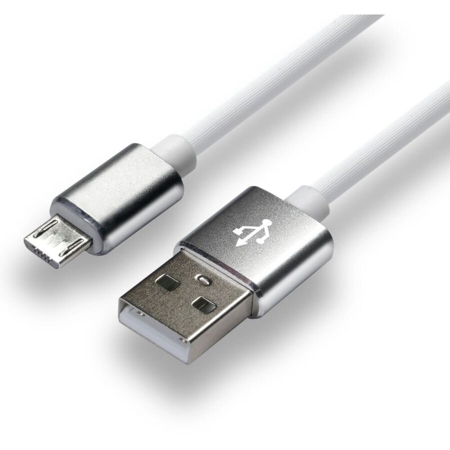 Cablu Date/Incarcare USB Micro USB 1m Incarcare Rapida Silicon Alb