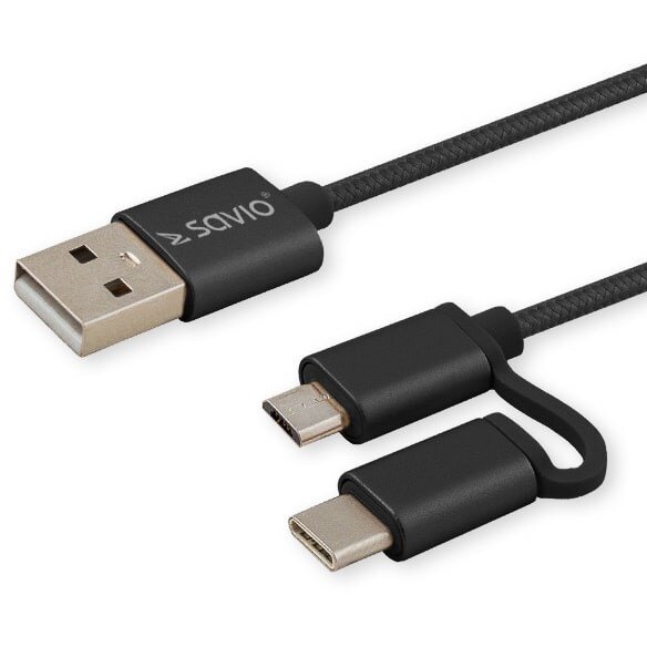 Cablu Date/Incarcare USB-A USB-C Micro USB-B 1m Negru