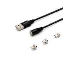 USB USB-C Micro USB-A Lightning 2m Negru