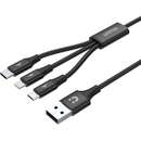 USB USB-C Micro USB-B Lightning 1.2m Negru