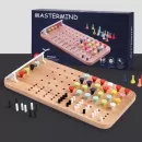 pentru copii si adulti Mastermind tabla de sah din lemn cu pioni colorati 2 jucatori 146 piese Boardgames Multicolor