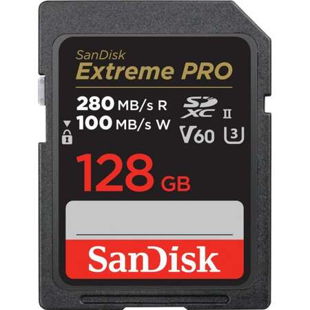 Card Sandisk SDXC 128GB Extreme Pro 280/100 MB/s V60 UHS-II