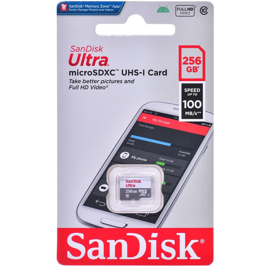 Card ULTRA microSDXC 256GB 100MB/s A1 CL10 UHS-I