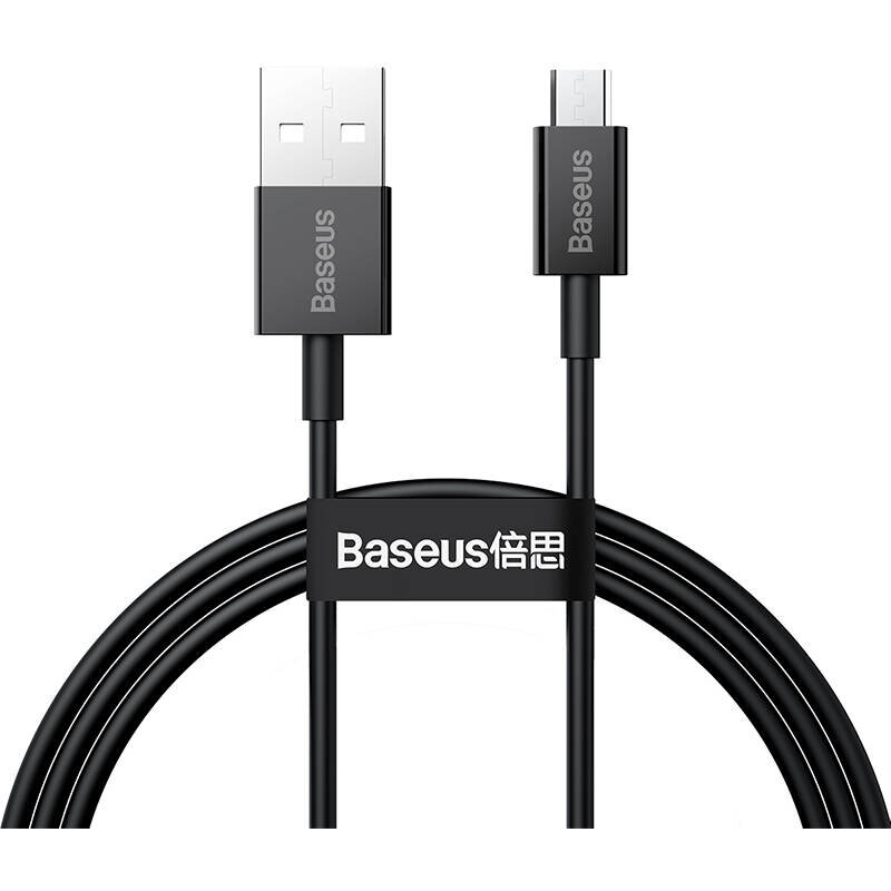 Cablu de date Superior, USB/Micro-USB, 2A, 1m, Negru