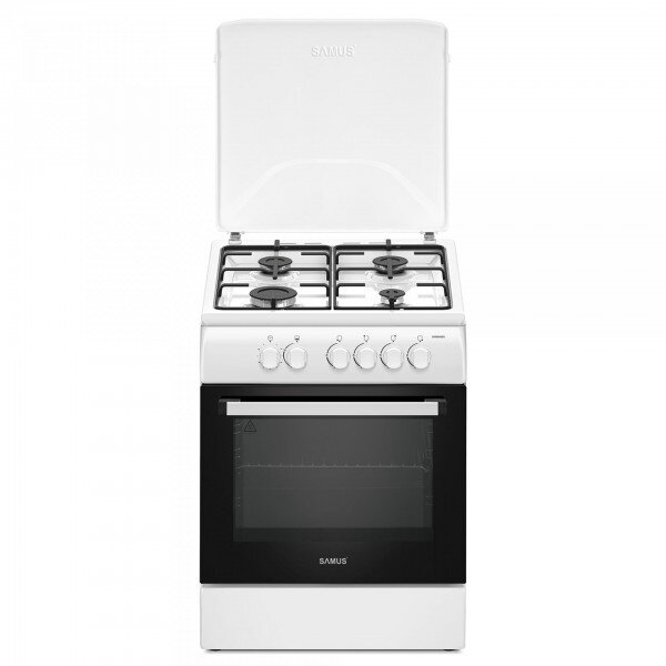 Aragaz SM664ABS Plita + Cuptor 4 Arzatoare Duze GN Alb