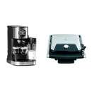 Espressor Manual Barista latte 15bar 1470W 1.2l Cana Lapte 700ml Grill Electric Panini & Negru/Argintiu