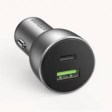 Incarcator auto  CD130 1 x USB si 1 x USB Type-C gri