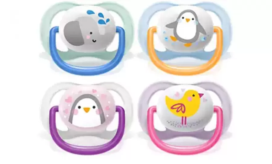 Suzeta Philips-Avent Ultra Air Animals 0-6luni 2buc Ortodontica Fără BPA Multicolor