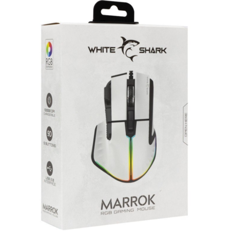 Mouse White Shark Gaming GM-9006 MARROK-W RGB 12.000dpi Alb