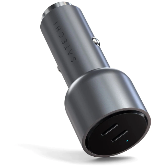 Incarcator Auto 40W Dual USB-C PD Car Charger Silver