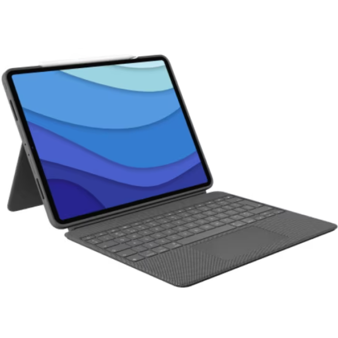 Husa Logitech Combo Touch Detachable Keyboard Case Trackpad Grey