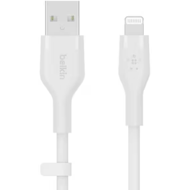 Cablu Incarcare BOOST CHARGE Flex Silicone USB-A Lightning  White