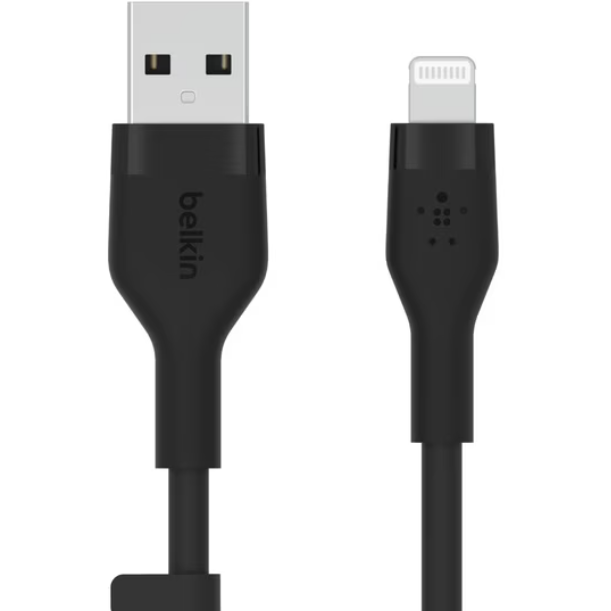 Cablu Incarcare BOOST CHARGE Flex Silicone USB-A Lightning Black