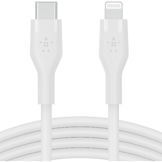 Cablu Incarcare BOOST CHARGE Flex Silicone USB-C Lightning - White