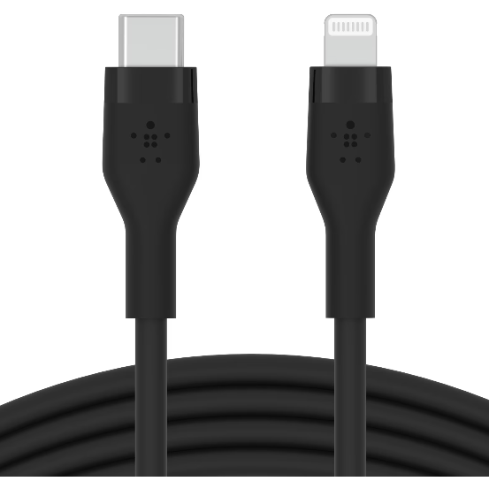 Cablu Date BOOST CHARGE Flex USB-C Lightning Silicon  Negru