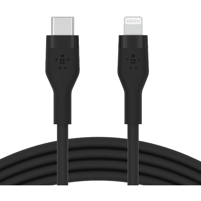 Cablu Incarcare BOOST CHARGE Flex Silicone USB-C Lightning  Black