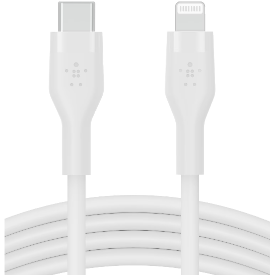 Cablu Incarcare BOOST CHARGE Flex Silicone USB-C Lightning White