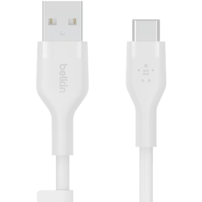 Cablu Incarcare BOOST CHARGE Flex Silicone USB-A USB-C   White