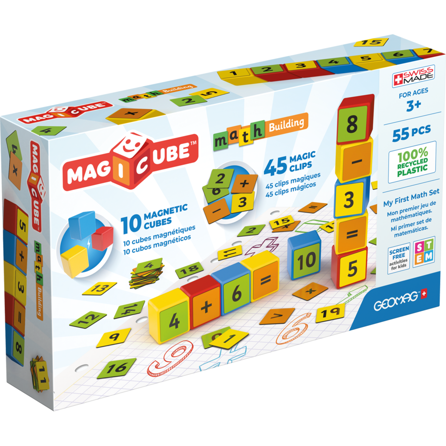 Jucarie Magicube Cuburi Magnetice Cu Numere 55 Buc 256