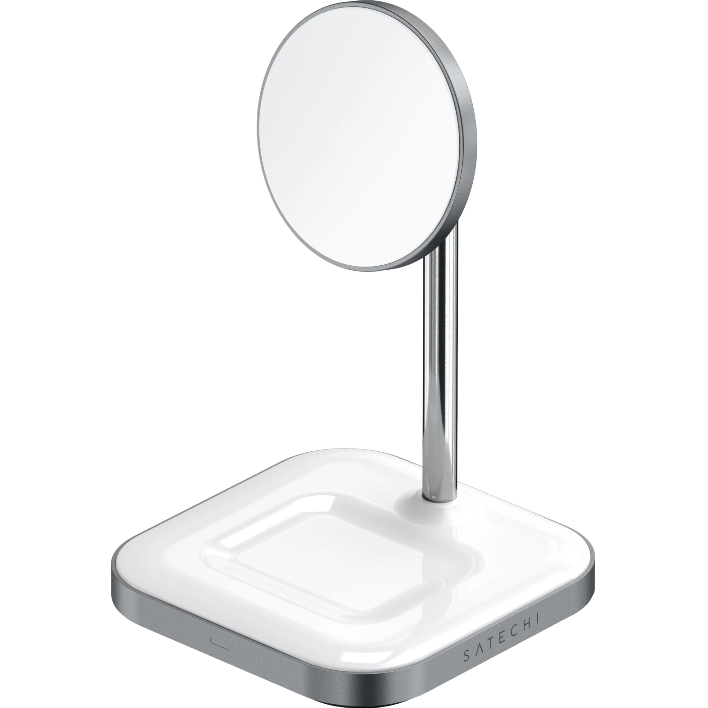 Incarcator Stand Wireless Magnetic iPhone 12/13 AirPods Pro USB-C  Alb