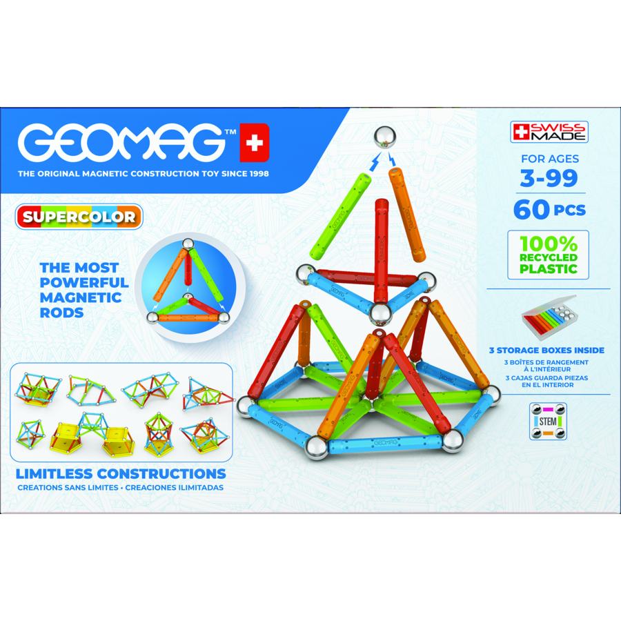 Set De Constructie Geomag 384 Supercolor 60 Piese Multicolor