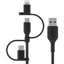 Boost Charge USB 1m USB A USB C Micro-USB B Lightning Negru